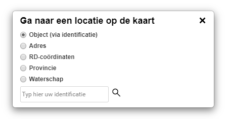 Screenshot van de zoek-popup